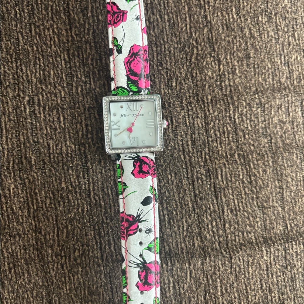 Betsey Johnson rose & spider watch